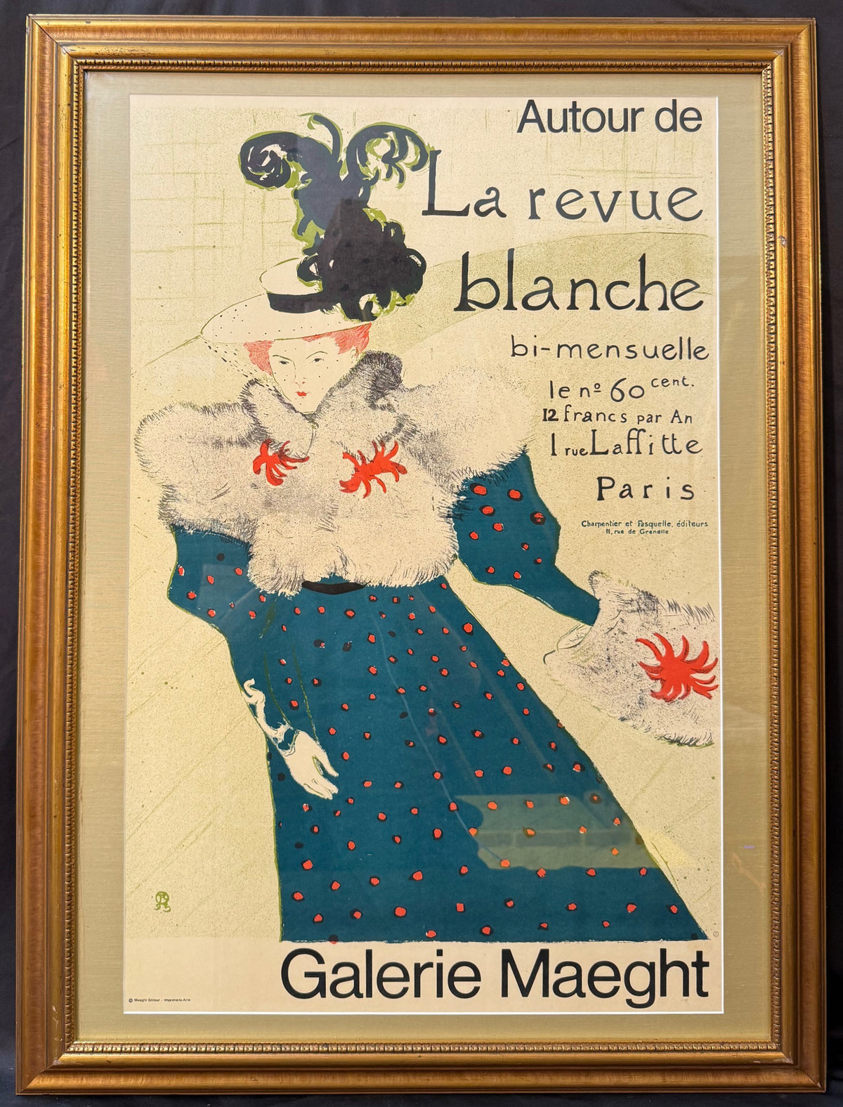 HENRI DE TOULOUSE-LAUTREC (1864-1901) ORIGINAL ART EXHIBITION POSTER FOR GALERIE MAEGHT, 29.5IN x 39IN (75cm x 99cm)