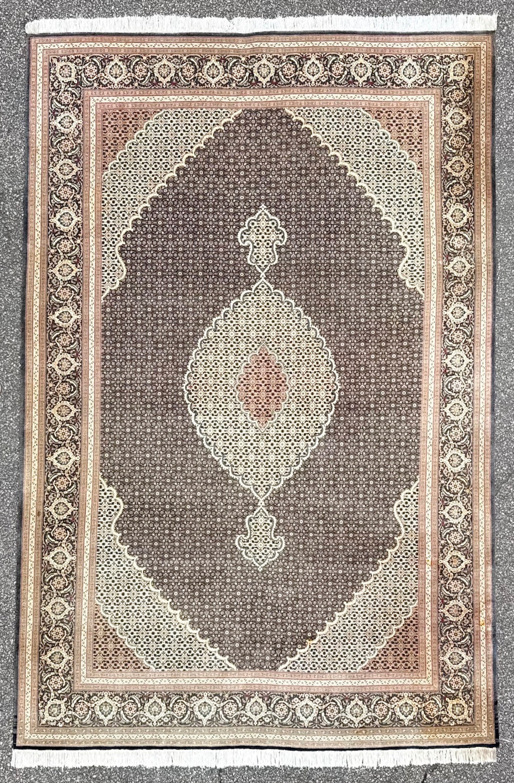 PERSIAN TABRIZ MAHI HAND-KNOTTED RUG WITH 300+ KPSI, 6.8 x 10.0 (203cm x 305cm)