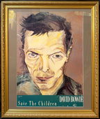 DAVID BOWIE 1988 SAVE THE CHILDREN VINTAGE CHARITY POSTER, BOWIE SELF-PORTRAIT, 34.5IN x 40.5 IN (88cm x 103cm)