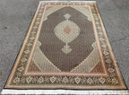 PERSIAN TABRIZ MAHI HAND-KNOTTED RUG WITH 300+ KPSI, 6.8 x 10.0 (203cm x 305cm)