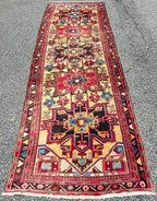 ANTIQUE PERSIAN KARABAGH HAND KNOTTED RUNNER, 3.5 x 10.6 (104cm x 320cm)