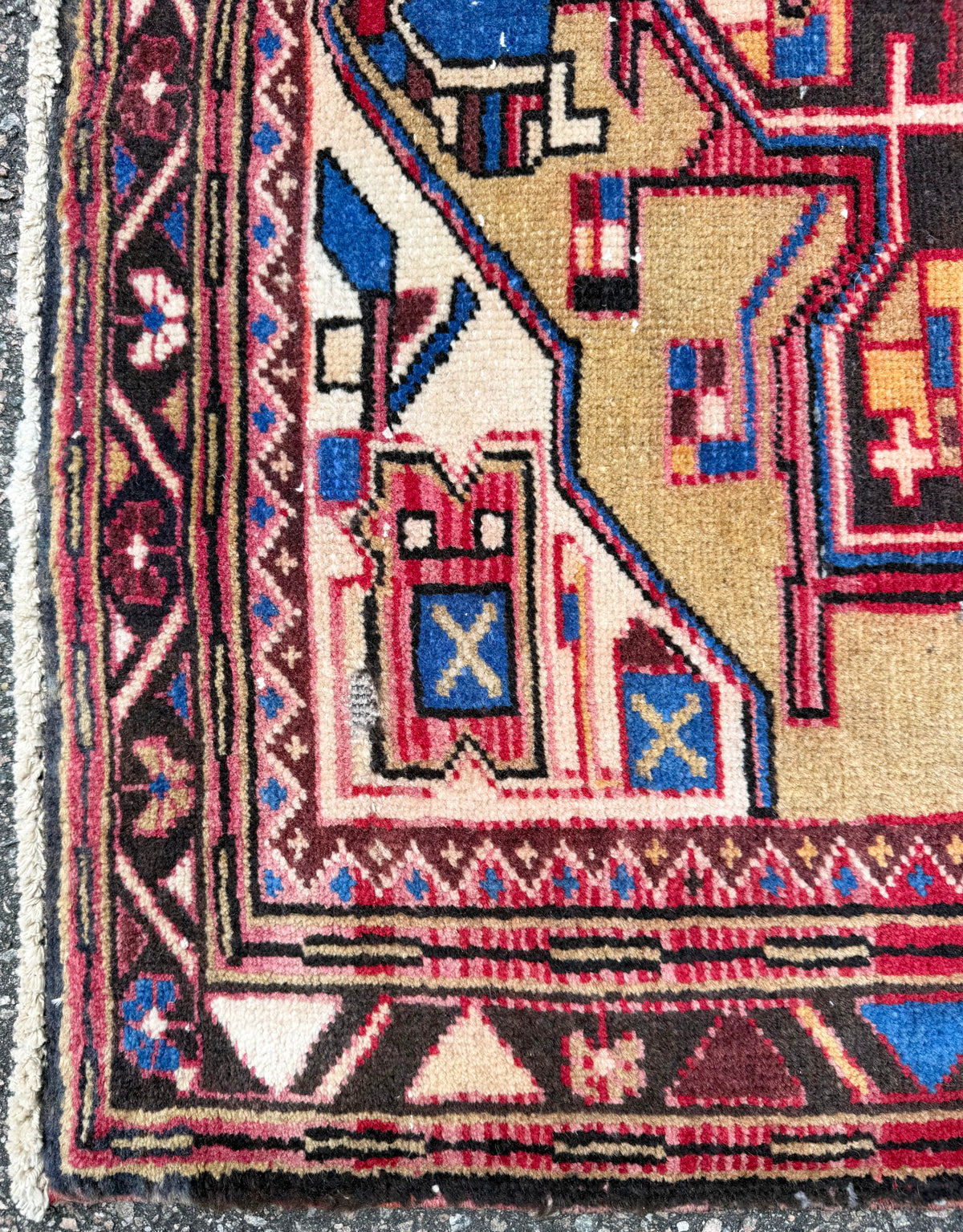 ANTIQUE PERSIAN KARABAGH HAND KNOTTED RUNNER, 3.5 x 10.6 (104cm x 320cm)