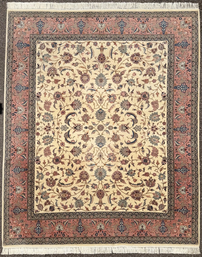 KASHAN HAND KNOTTED RUG WITH 300+ KPSI, 8.2 x 9.10 (249cm x 300cm)