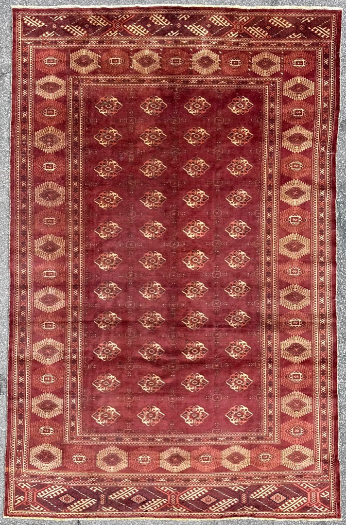 VINTAGE BUKHARA HAND KNOTTED RUG, 8.0 x 12.3 (244cm x 373cm)