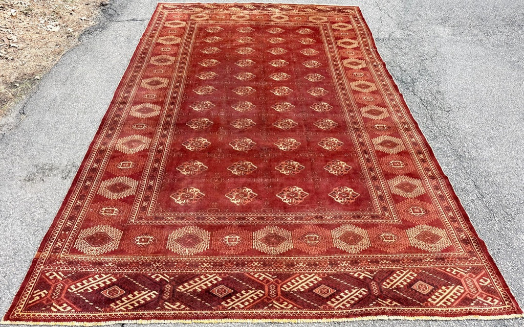 VINTAGE BUKHARA HAND KNOTTED RUG, 8.0 x 12.3 (244cm x 373cm)