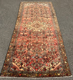 ANTIQUE PERSIAN HAMADAN HAND KNOTTED RUNNER, 4.4 x 9.6 (132cm x 290cm)