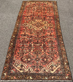 ANTIQUE PERSIAN HAMADAN HAND KNOTTED RUNNER, 4.4 x 9.6 (132cm x 290cm)