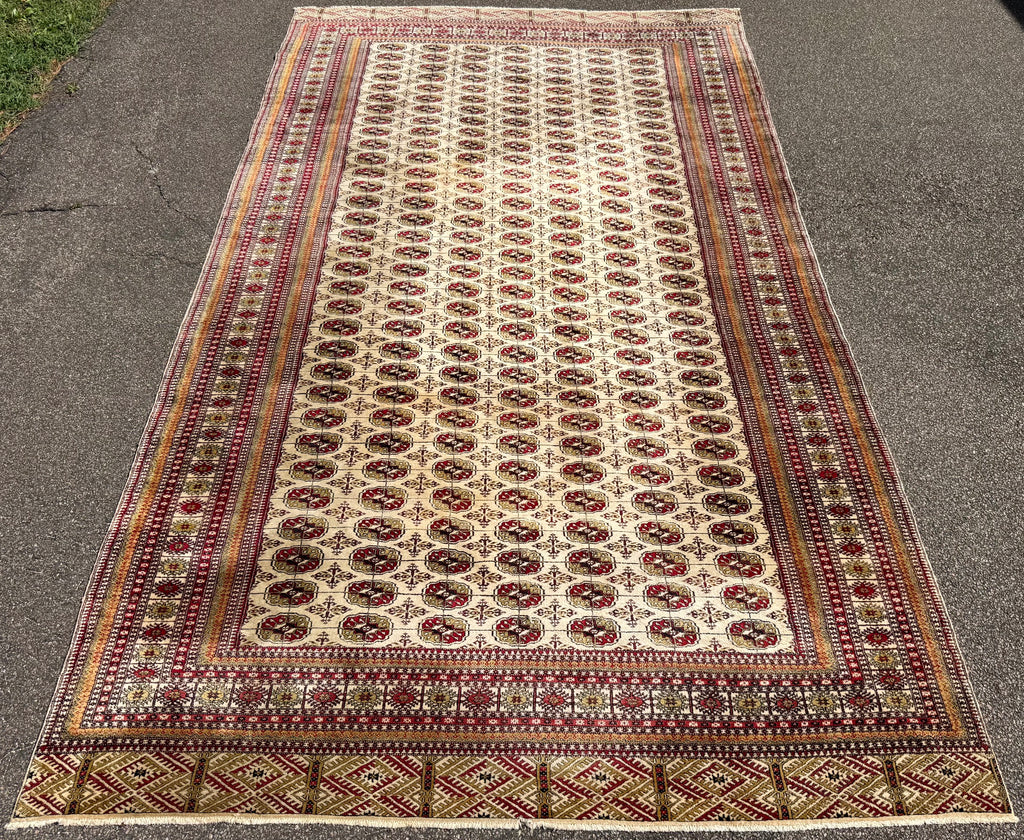 MANSION SIZED, VINTAGE BUKHARA HAND KNOTTED RUG, 9.11 x 16.3 (302cm x 495cm)
