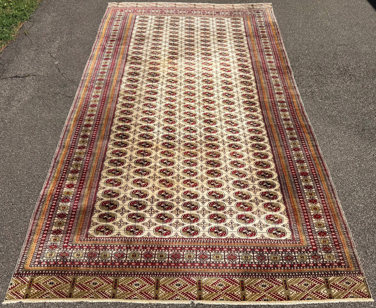 MANSION SIZED, VINTAGE BUKHARA HAND KNOTTED RUG, 9.11 x 16.3 (302cm x 495cm)