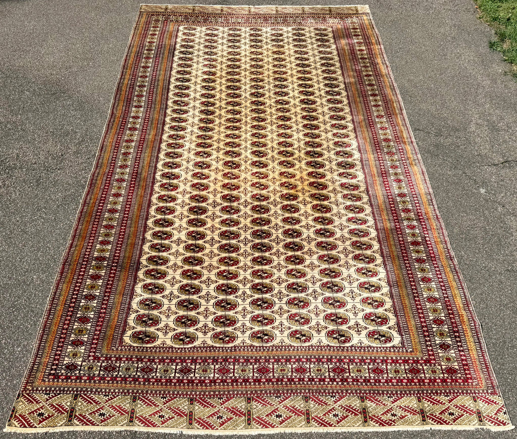 MANSION SIZED, VINTAGE BUKHARA HAND KNOTTED RUG, 9.11 x 16.3 (302cm x 495cm)