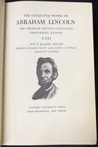 THE COLLECTED WORKS OF ABRAHAM LINCOLN BY ROY P. BASLER, 9 VOLUMES, 1953–1955