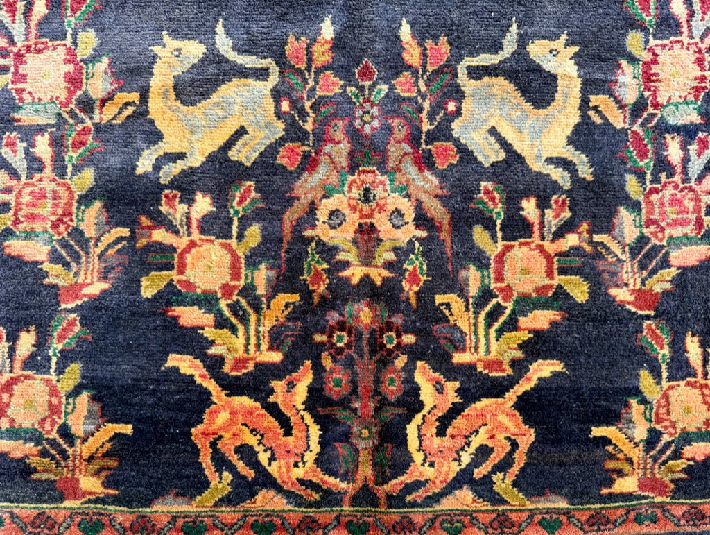 ANTIQUE PERSIAN MEHRABAN PICTORIAL HAND KNOTTED RUNNER, 4.2 x 10.7 (127cm x 323cm)