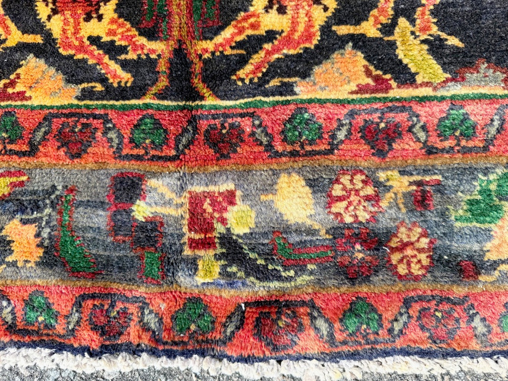 ANTIQUE PERSIAN MEHRABAN PICTORIAL HAND KNOTTED RUNNER, 4.2 x 10.7 (127cm x 323cm)