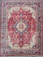 ANTIQUE PERSIAN HERIZ HAND KNOTTED RUG, 8.5 x 11.0 (257cm x 335cm)