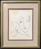 AFTER PABLO PICASSO (SPANISH, 1881–1973) LITHOGRAPH TITLED LE VISAGE DE LA PAIX, 18IN x 22IN (46cm x 56cm)