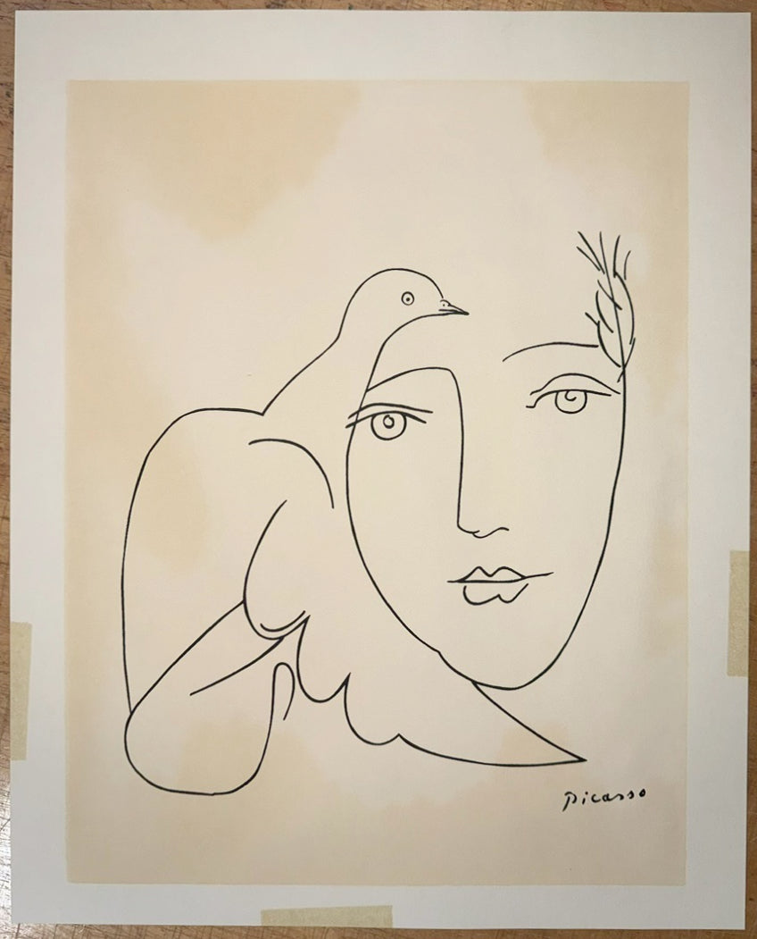 AFTER PABLO PICASSO (SPANISH, 1881–1973) LITHOGRAPH TITLED LE VISAGE DE LA PAIX, 18IN x 22IN (46cm x 56cm)