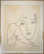 AFTER PABLO PICASSO (SPANISH, 1881–1973) LITHOGRAPH TITLED LE VISAGE DE LA PAIX, 18IN x 22IN (46cm x 56cm)