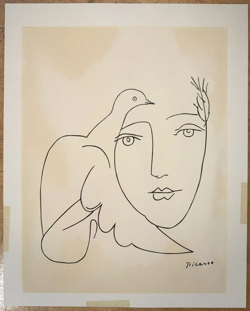 AFTER PABLO PICASSO (SPANISH, 1881–1973) LITHOGRAPH TITLED LE VISAGE DE LA PAIX, 18IN x 22IN (46cm x 56cm)