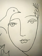 AFTER PABLO PICASSO (SPANISH, 1881–1973) LITHOGRAPH TITLED LE VISAGE DE LA PAIX, 18IN x 22IN (46cm x 56cm)
