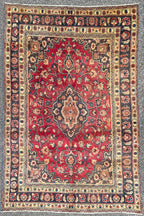 ANTIQUE PERSIAN MASHAD HAND KNOTTED RUG, 6.4 x 9.4 (193cm x 284cm)