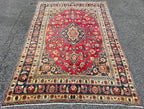 ANTIQUE PERSIAN MASHAD HAND KNOTTED RUG, 6.4 x 9.4 (193cm x 284cm)