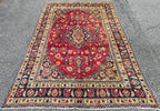 ANTIQUE PERSIAN MASHAD HAND KNOTTED RUG, 6.4 x 9.4 (193cm x 284cm)