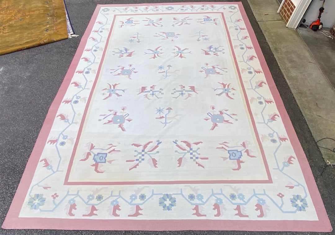 MANSION SIZED KILIM HAND KNOTTED RUG, 12.3 x 18.2 (373cm x 554cm)
