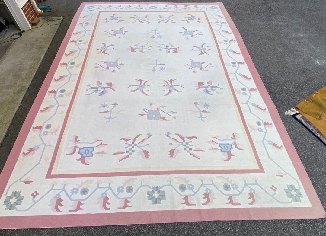 MANSION SIZED KILIM HAND KNOTTED RUG, 12.3 x 18.2 (373cm x 554cm)