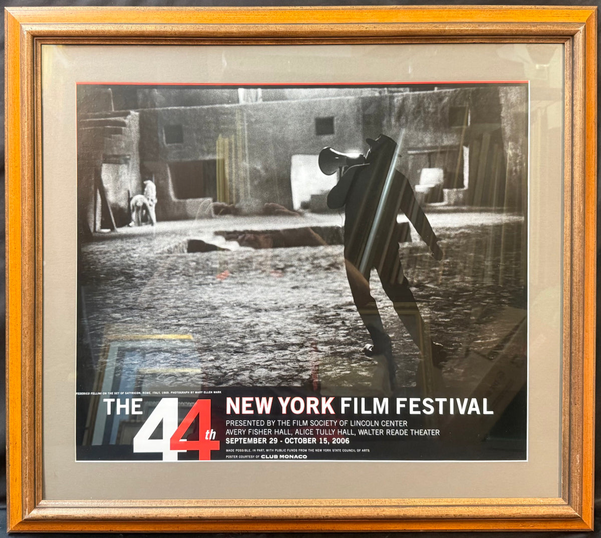 44TH NEW YORK FILM FESTIVAL POSTER, FEDERICO FELLINI, MARY ELLEN MARK PHOTOGRAPH, 2006, 32.5IN x 36.5IN (83cm x 93cm)