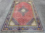 VINTAGE PERSIAN MAHI HERATI HAND KNOTTED RUG, 6.3 x 9.2 (191cm x 279cm)