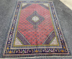 VINTAGE PERSIAN MAHI HERATI HAND KNOTTED RUG, 6.3 x 9.2 (191cm x 279cm)