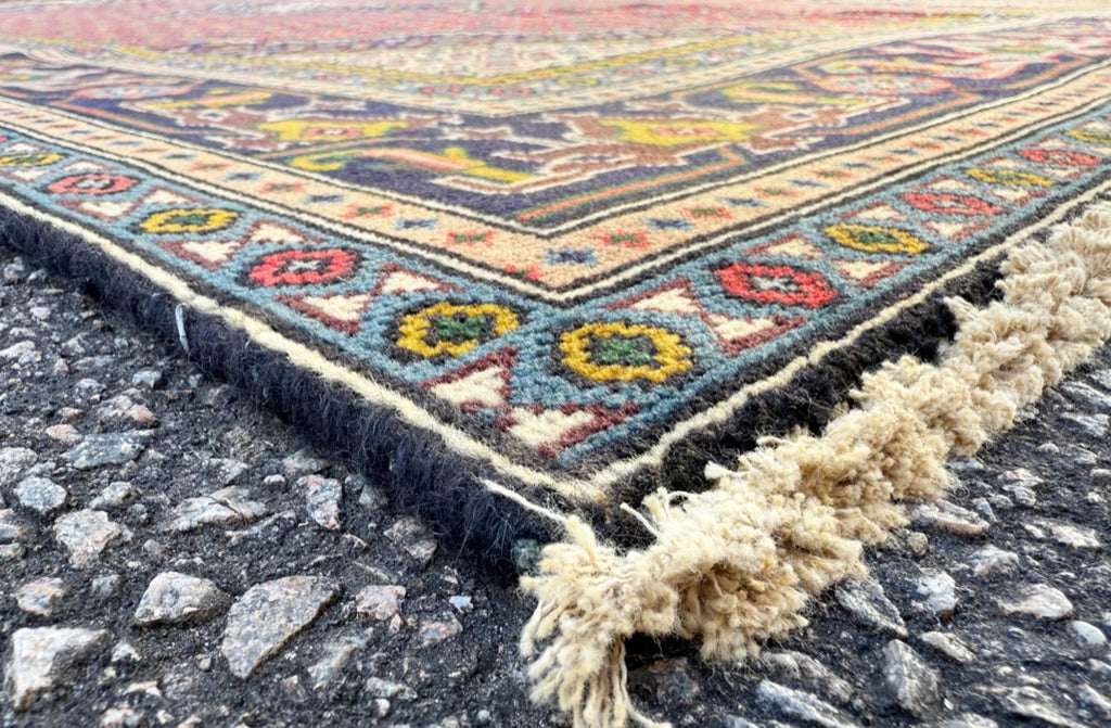 VINTAGE PERSIAN MAHI HERATI HAND KNOTTED RUG, 6.3 x 9.2 (191cm x 279cm)