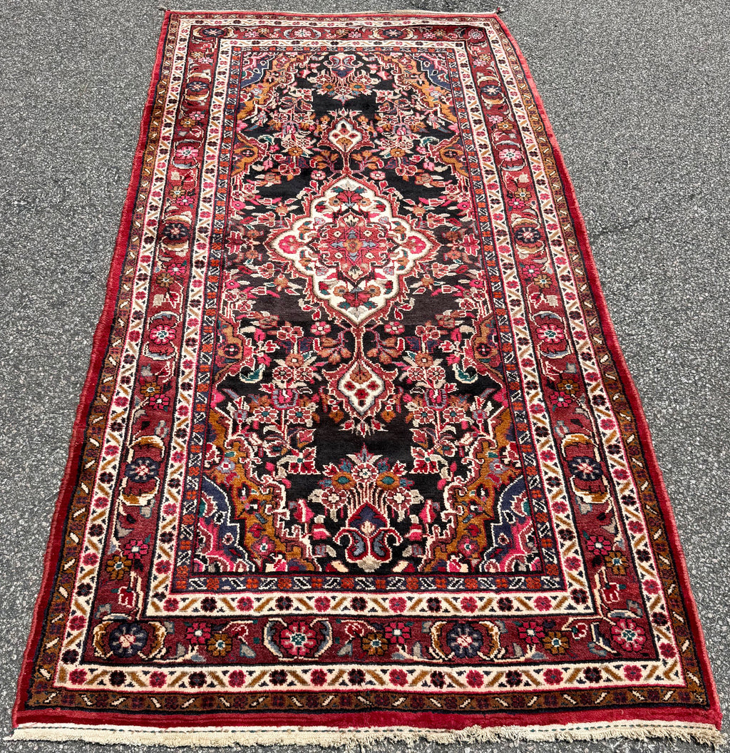 ANTIQUE PERSIAN HERIZ HAND KNOTTED RUG, 4.6 x 9.0 (137cm x 274cm)