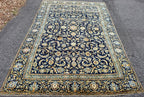 ANTIQUE PERSIAN KASHAN HAND KNOTTED RUG, 7.11 x 12.0 (241cm x 366cm)