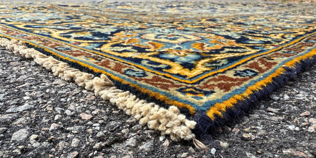 ANTIQUE PERSIAN KASHAN HAND KNOTTED RUG, 7.11 x 12.0 (241cm x 366cm)