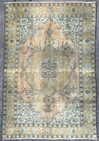 ANTIQUE PERSIAN TABRIZ HAND KNOTTED RUG, 6.7 x 9.5 (201cm x 287cm)