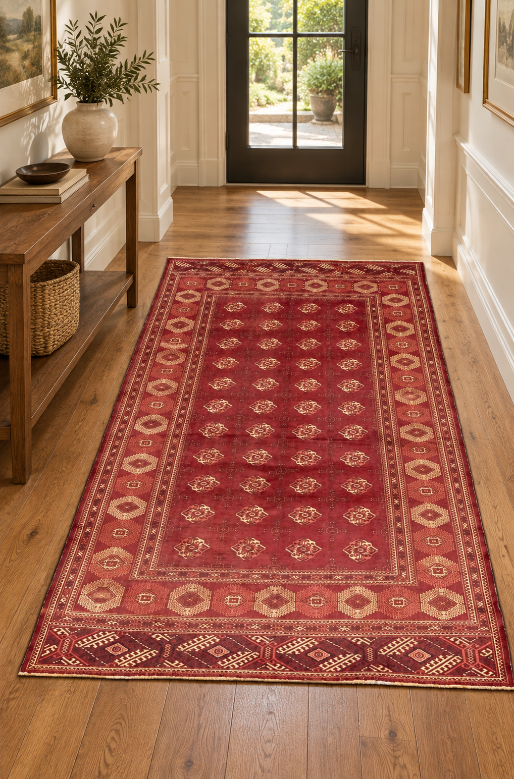 VINTAGE BUKHARA HAND KNOTTED RUG, 8.0 x 12.3 (244cm x 373cm)