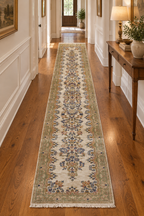 EXTRA-LONG PERSIAN KERMAN HAND KNOTTED RUNNER WITH 175+ KPSI, 3.0 x 17.10 (91cm x 544cm)