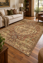 ANTIQUE PERSIAN BAKHTIARI HAND KNOTTED RUG, 6.7 x 9.7 (201cm x 292cm)