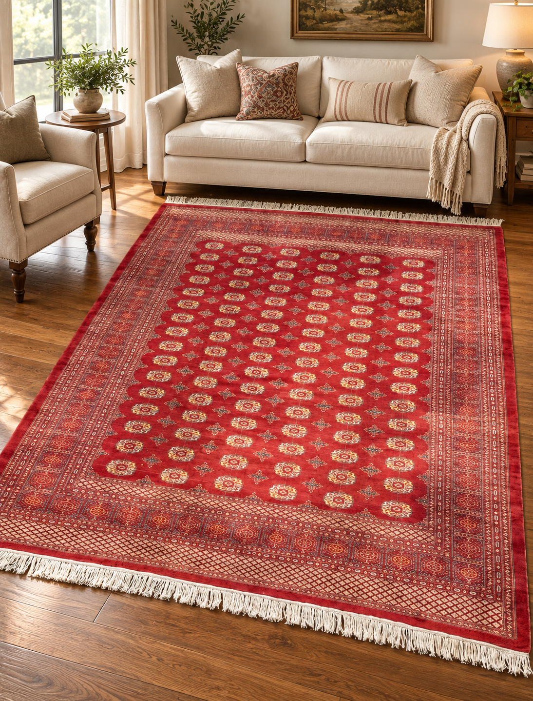 BUKHARA HAND KNOTTED RUG, 9.5 x 12.0 (287cm x 366cm)