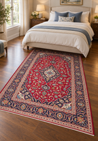VINTAGE PERSIAN KASHAN HAND KNOTTED RUG, 8.0 x 11.4 (244cm x 345cm)