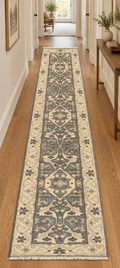 OUSHAK HAND KNOTTED RUNNER, NEW, 2.6 x 10.0 (76cm x 305cm)