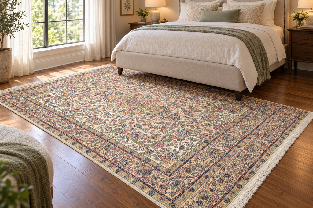VINTAGE KERMAN HAND KNOTTED RUG, 8.4 x 10.0 (254cm x 305cm)