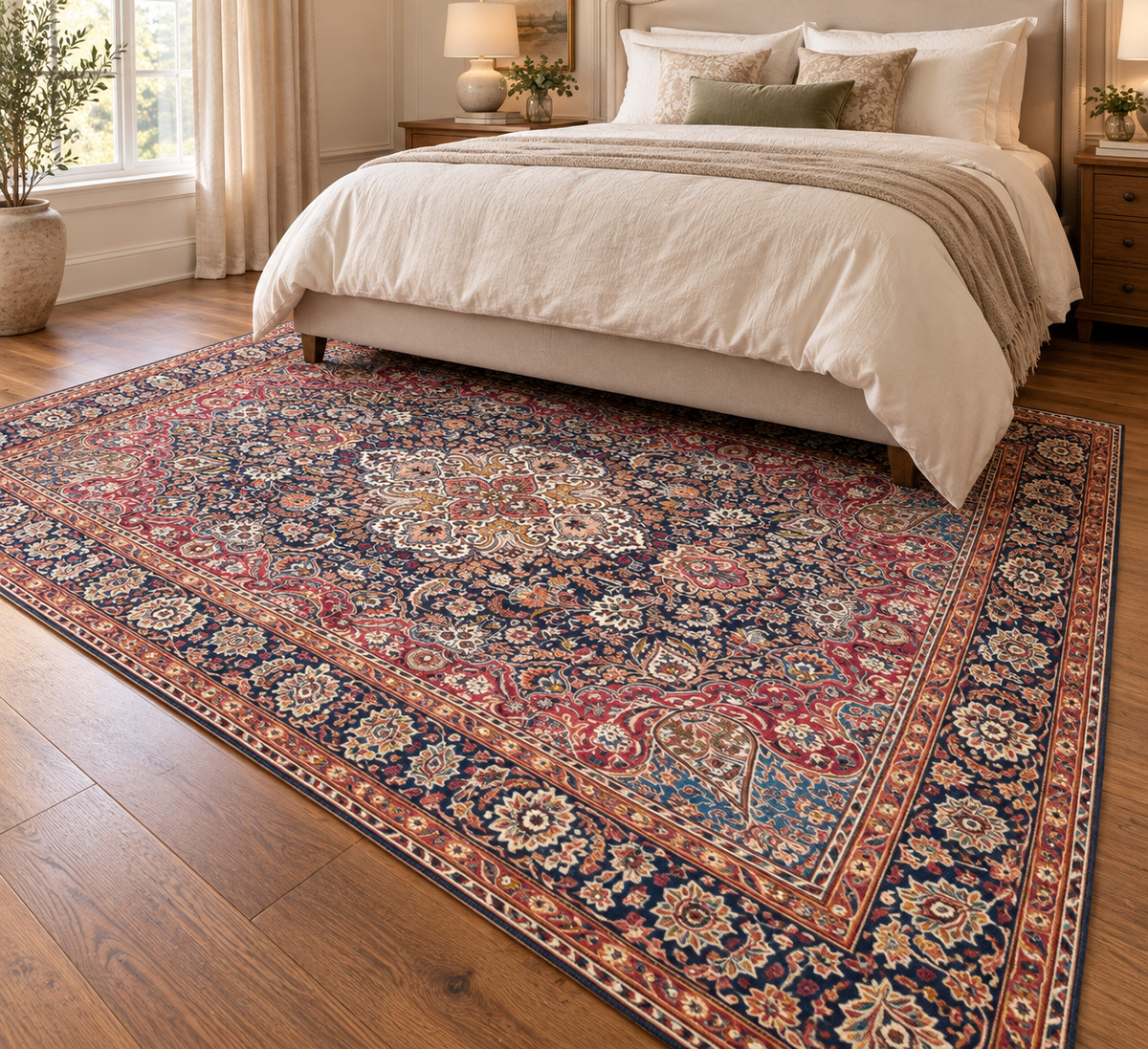 VINTAGE SIGNED PERSIAN KASHMAR HAND KNOTTED RUG, 9.5 x 12.6 (287cm x 381cm)