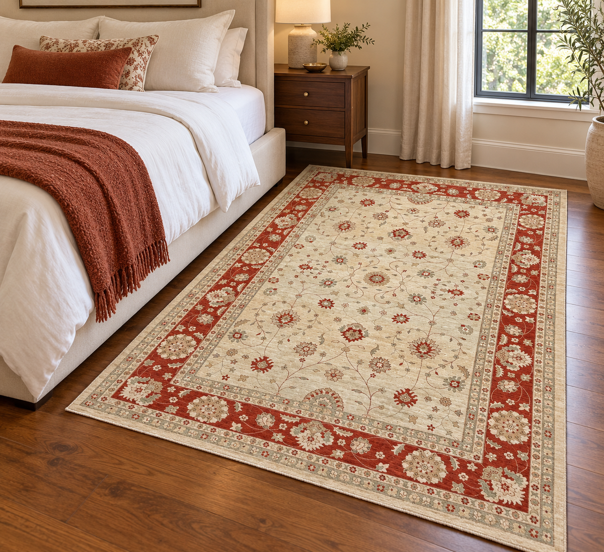MANSION SIZED OUSHAK HAND KNOTTED RUG, 12.1 x 17.7 (368cm x 536cm)