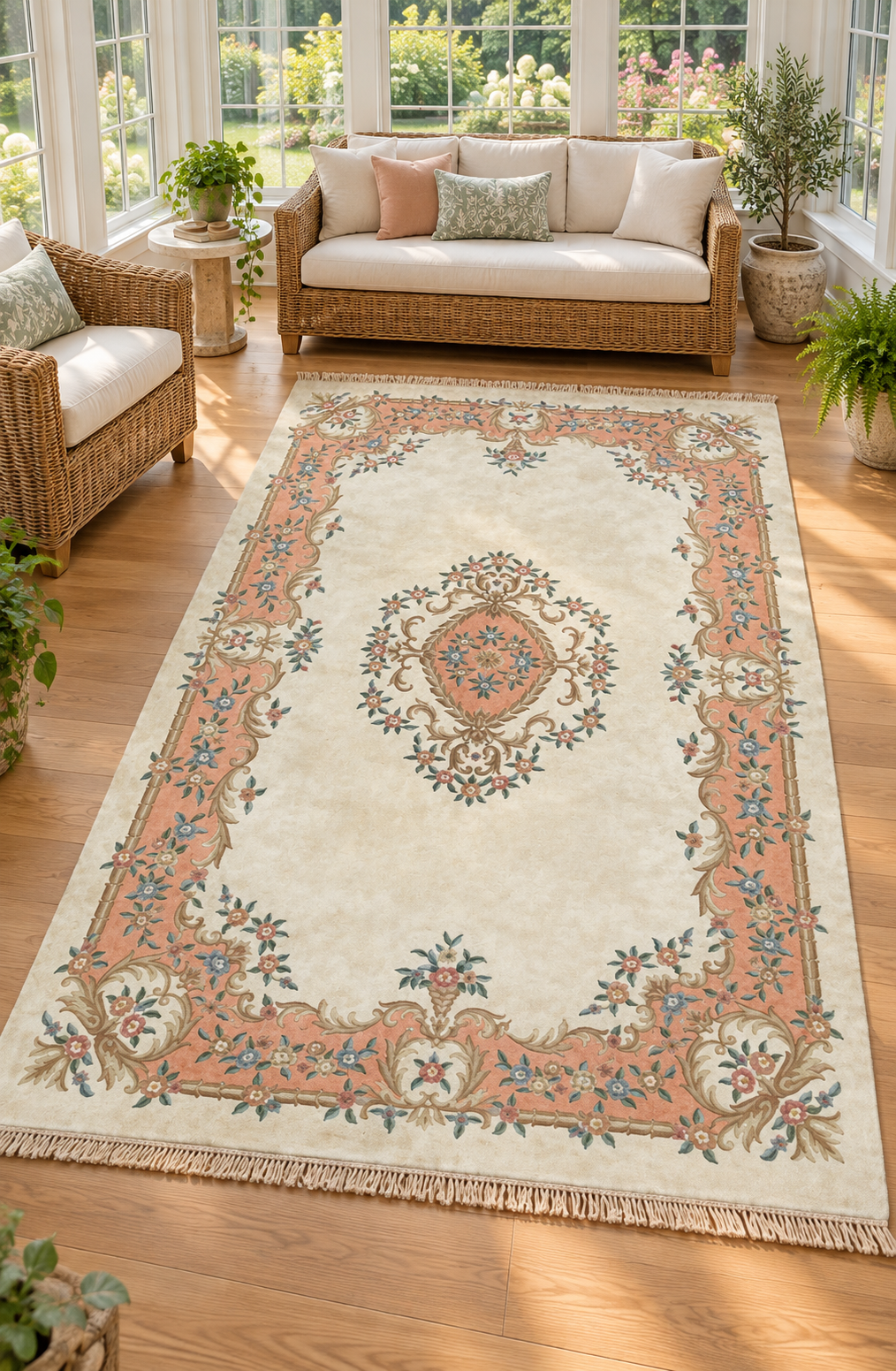 MANSION SIZE FRENCH STYLE AUBUSSON HAND KNOTTED RUG, 11.2 x 16.8 (340cm x 508cm)
