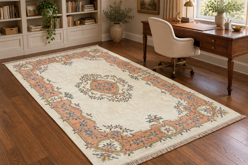 MANSION SIZE FRENCH STYLE AUBUSSON HAND KNOTTED RUG, 11.2 x 16.8 (340cm x 508cm)