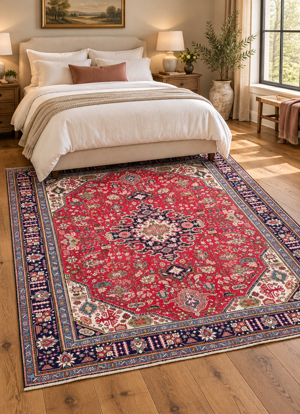 VINTAGE PERSIAN HERIZ HAND KNOTTED RUG, 8.2 x 11.3 (249cm x 343cm)