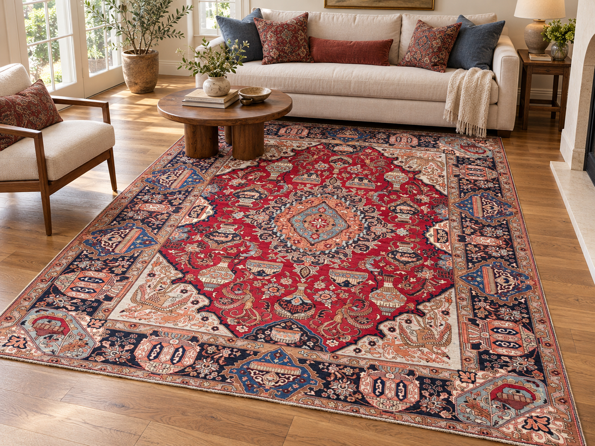 ANTIQUE PERSIAN KASHMAR ARCHEOLOGY HAND KNOTTED RUG, 10.0 x 12.7 (305cm x 384cm)