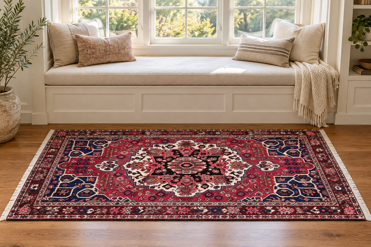 PERSIAN BAKHTIARI HAND KNOTTED RUG, 6.7 x 10.4 (201cm x 315cm)